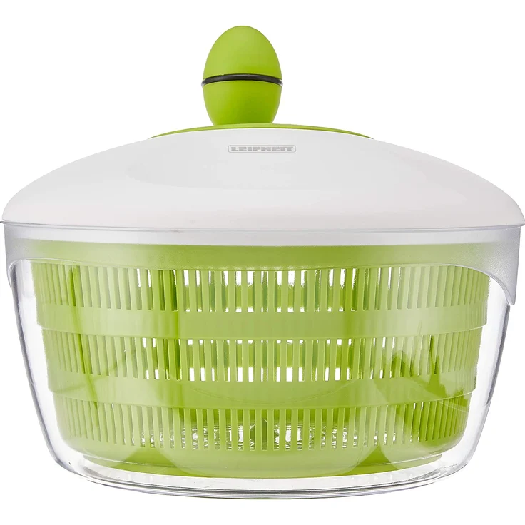 Leifheit Salatschleuder Colour Edition classic green für Rechts und Linkshänder, Salatschüssel zum Servieren, Küchenhelfer in trendiger Farbe – Bild 2