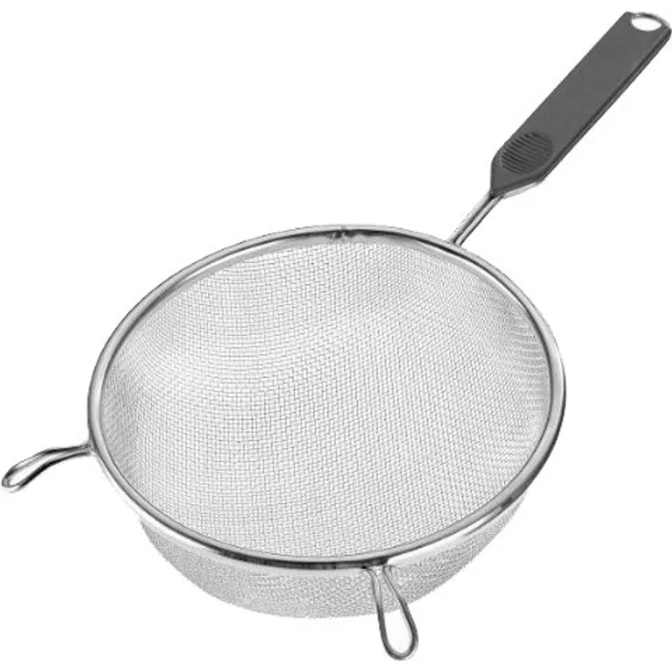 Westmark Haushaltssieb, Durchmesser: 20 cm, Rostfreier Edelstahl-Kunststoff, Traditionell, Silber-Schwarz, 12852270