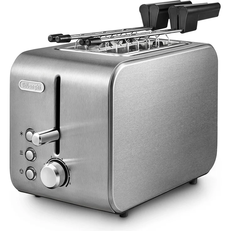 De'Longhi CTX2203 2-Scheiben-Toaster, 550W, 6 Bräunungsstufen, edelstahl