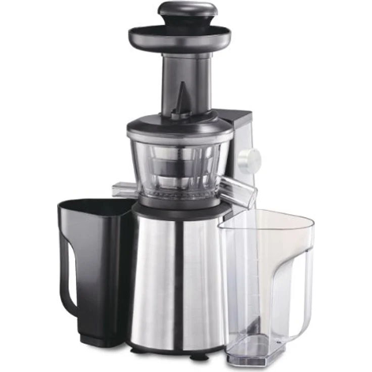 H.Koenig GSX12 Entsafter - Slow juicer - 1 L Fassungsvermögen - 400 W - Tropfstopsystem - mit Tresterbehälter - Edelstahl - schwarz – Bild 1