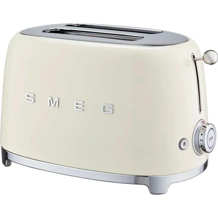 Smeg TSF01 CREU Doppelschlitztoaster, 950W, 6 Bräunungsstufen, creme – Bild 2