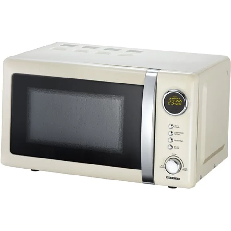 Melissa 16330108 Classico Retro Mikrowelle, Standgerät, 20 Liter Garraum, 700 Watt, creme