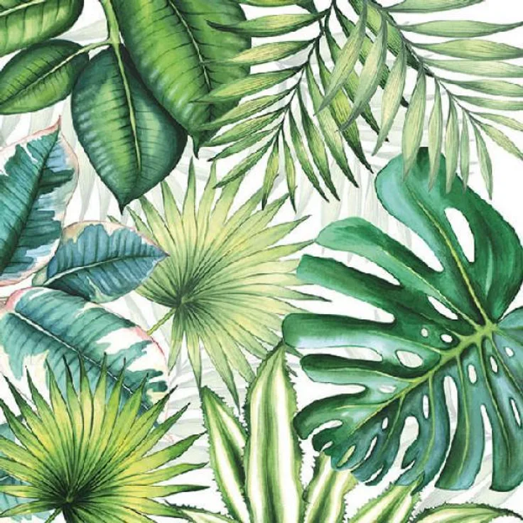 20 Servietten Tropical Leaves - Tropische Blätter 33cm