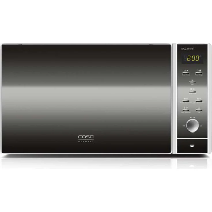 Caso MCG25 chef Design Mikrowelle mit Grill und Heiluft 3in1, Standgerät, 25 Liter Garraum, 900 Watt, Innenraum Edelstahl – Bild 1