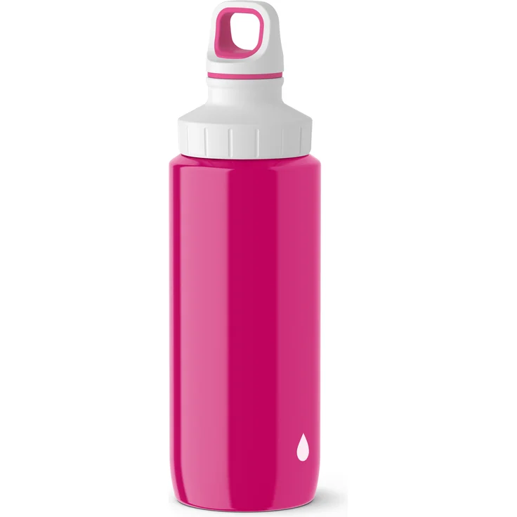 Emsa N3010500 Drink2Go Lightsteel Trinkflasche (Fassungsvermögen: 0,6 Liter, Edelstahl) pink-Drop White – Bild 1