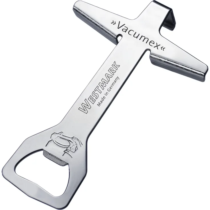 Westmark Schraubdeckel-Öffner mit Kapselheber, Länge: 13,1 cm, Stahl, Vacumex, Verchromt, 10562270