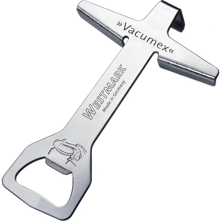 Westmark Schraubdeckel-Öffner mit Kapselheber, Länge: 13,1 cm, Stahl, Vacumex, Verchromt, 10562270