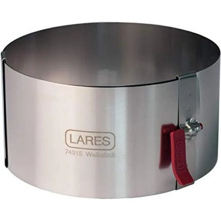 Lares Tortenring mit Klemmhebel klein Ø ca. 10 - 18 cm, Höhe 10cm Federbandstahl fruchtsäurefest, hitzebeständig, 6016