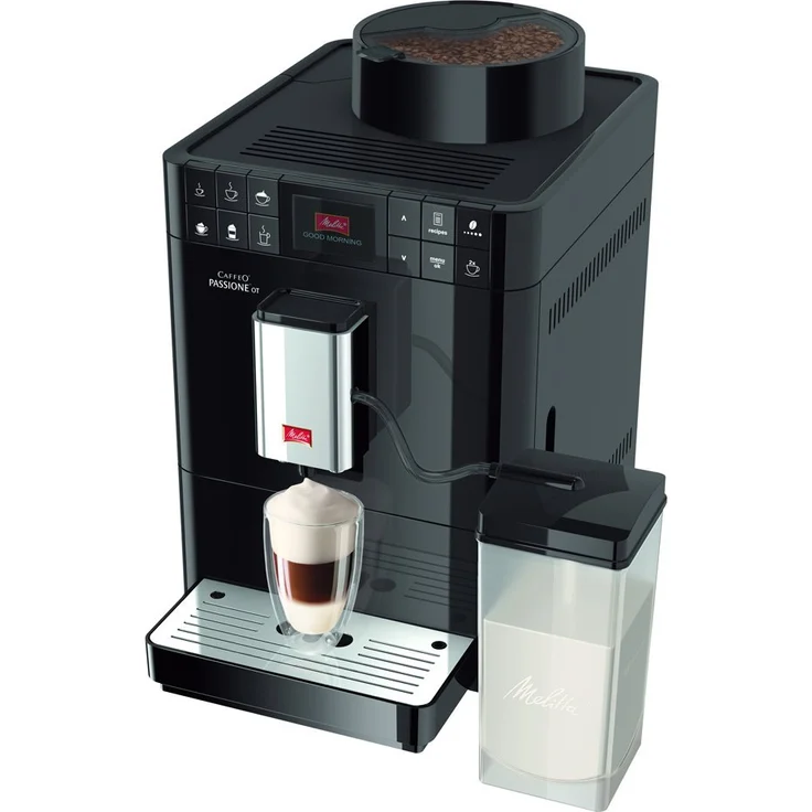 Melitta Caffeo Passione OT F531-102, Kaffeevollautomat mit Milchsystem und integriertem Mahlwerk, One Touch Funktion, Schwarz – Bild 2