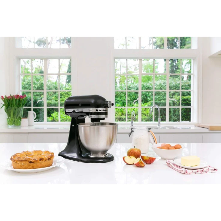 KitchenAid Classic 5K45SSEOB Küchenmaschine mit Direktantrieb, 275W, 4,3 L Edelstahlschüssel, onyx schwarz, Serie: 5K45SS – Bild 6