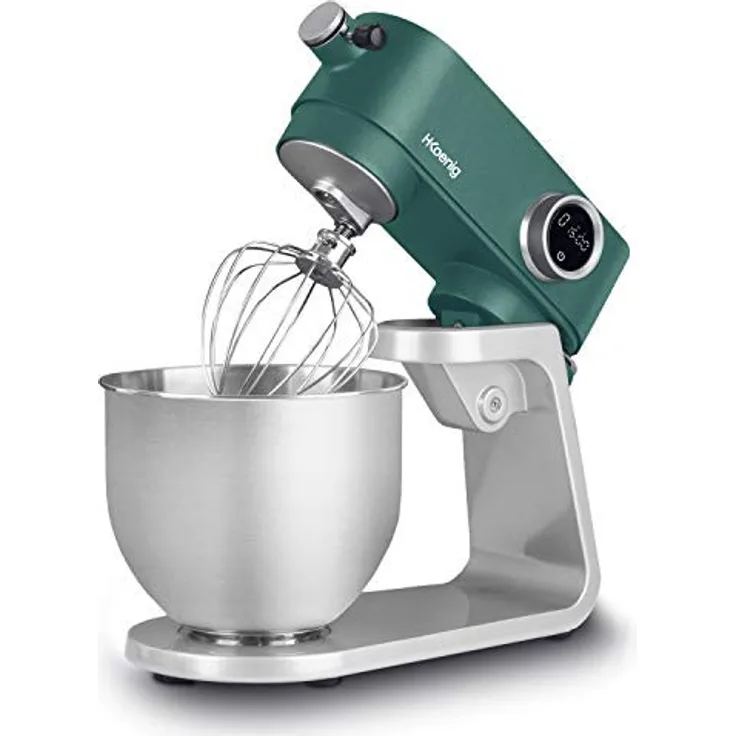 H.Koenig KM128 Küchenmaschine multifunktionell, 5 l, professionell, 800W 8 Geschwindigkeiten, grün