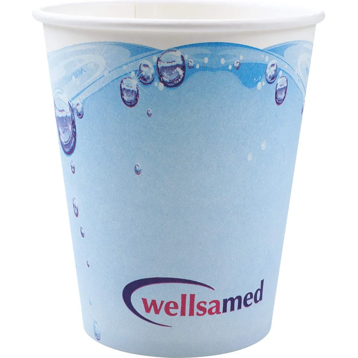 wellsamed 144977 100 Stück Einwegbecher Pappbecher Trinkbecher Becher Papierbecher Einweg Papier 0,18 Liter Motiv: Bubble, Polymerbeschichtet – Bild 1