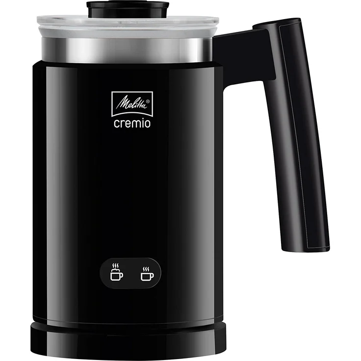 Melitta CREMIO 1014-02 Milchschäumer, 450W, 150ml Milchschaum, für kalte und warme Milch, antihaftbeschichteter Behälter, perfekter, feinporiger Milchschaum, schwarz – Bild 1