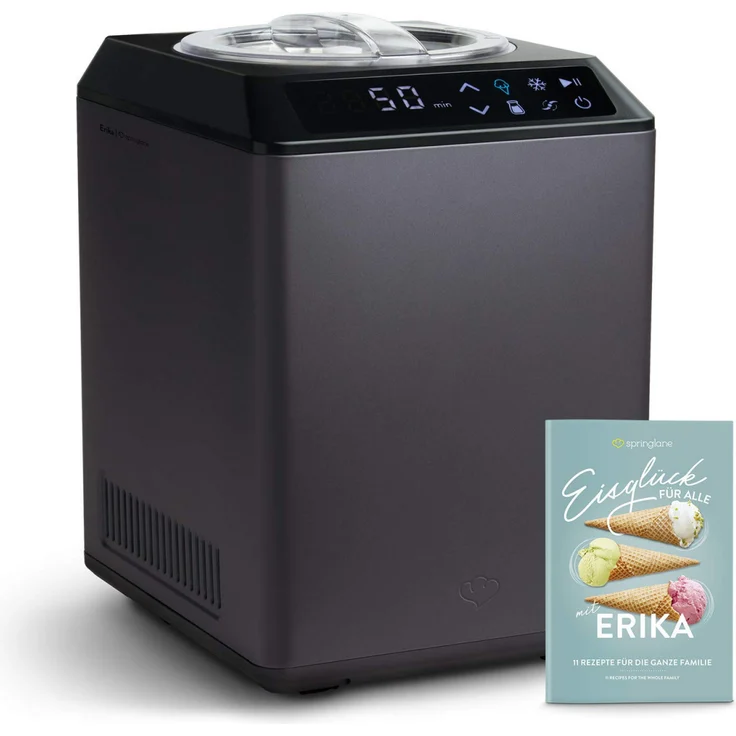 Springlane Kitchen Eismaschine & Joghurtbereiter Erika 2in1, 250W, Touch Display, 4 Funktionen, schwarz – Bild 1