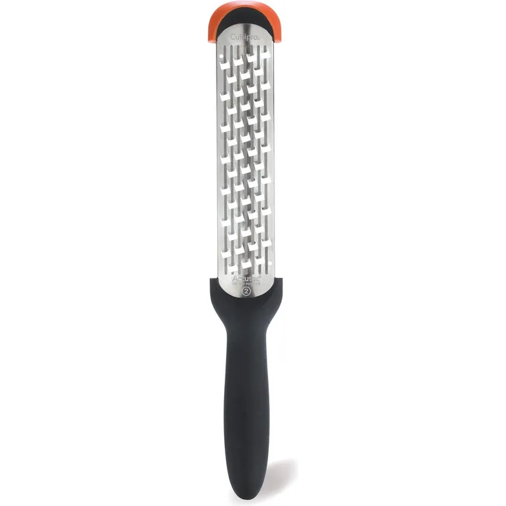 Cuisipro Raspel grob Reiben, Klinge und Rahmen, PP-TPR-Griff und Reibenende, PCTG-Reibenabdeckung, Edelstahl-schwarz, 29,2 x 8 x 1,8 cm