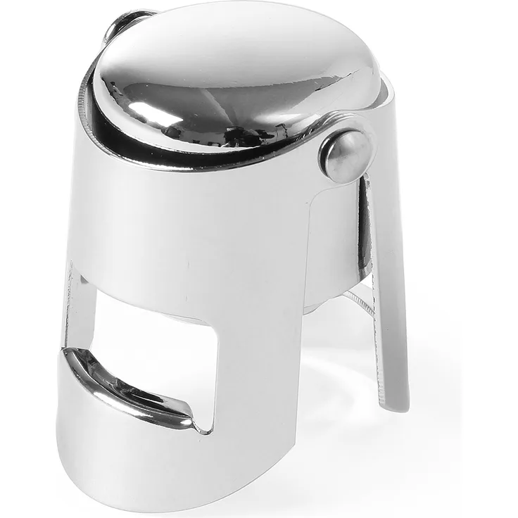 HENDI Flaschenverschluss, mit Silikondichtung, Weinverschluss, Verchromt, Silikon