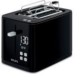 Krups Toaster KH6418, Digitaldisplay, 7 Bräunungsstufen, 2 kurze Schlitze, 800 W, schwarz