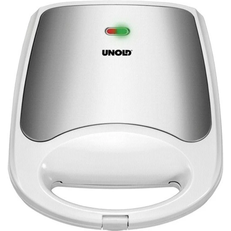 Unold 48480 Sandwich Maker Quadro für 4 Toasts gleichzeitig, Antihaft-Beschichtung, Wärmeisolierung, automatische Temperaturregelung, 1.100 Watt, weiß-Edelstahl, Plastik, 4 kilograms – Bild 2