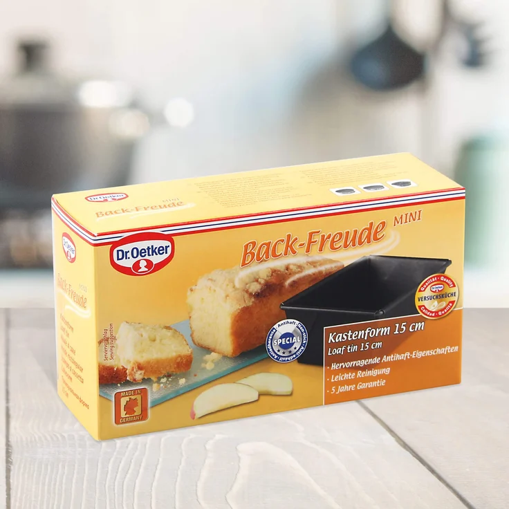 Dr. Oetker Kastenform, kleine Kuchenform, Backform aus Stahl mit Antihaftbeschichtung, schwarz, 1 Stück – Bild 3