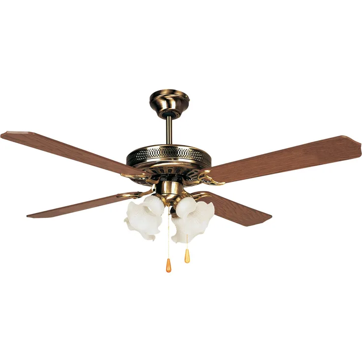 Orbegozo CT – Deckenventilator mit Licht, 4 Rotorblätter Umkehrbar, Durchmesser 132 cm, Leistung 60 W und 3 Geschwindigkeitsstufen holz
