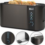 Balter Toaster TS-04 Langschlitz Edelstahl Brötchenaufsatz Sandwich, 1500W, grau
