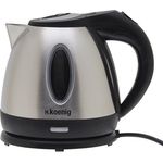 H.Koenig BO12 Wasserkocher - 1,2 L - Wasserstandsanzeige - 1630 W - Edelstahl - silber-schwarz