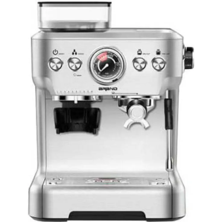 Trisa Barista Plus Siebträgermaschine Espressomaschine Silber mit Mahlwerk