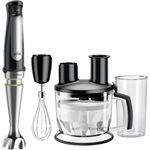 Braun Multiquick 7 MQ 7075X Stabmixer, 1000 W, mit ActiveBlade-Technologie, Pürierstab, Schneebesen & Küchenmaschine, inkl. 8-teiligem Zubehör Set, schwarz-edelstahl