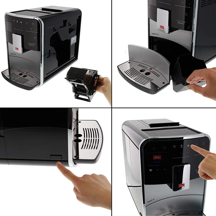 Melitta Caffeo Barista T Smart F830-101, Kaffeevollautomat mit Milchsystem und integriertem Mahlwerk, Smartphone-Steuerung mit Connect App, One Touch Funktion, Silber-Schwarz – Bild 2