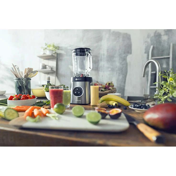 Philips HR3655-00 Standmixer (1400 Watt, ProBlend 6 3D Technologie, 2 Liter Glasbehälter, 2x Trinkbecher, Spülmaschinenfest) edelstahl  – Bild 8