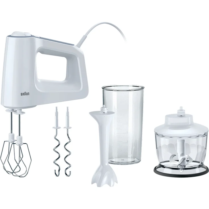 Braun Multimix 3HM3135 Handrührgerät, 500 Watt, Knethaken, weiß – Bild 1