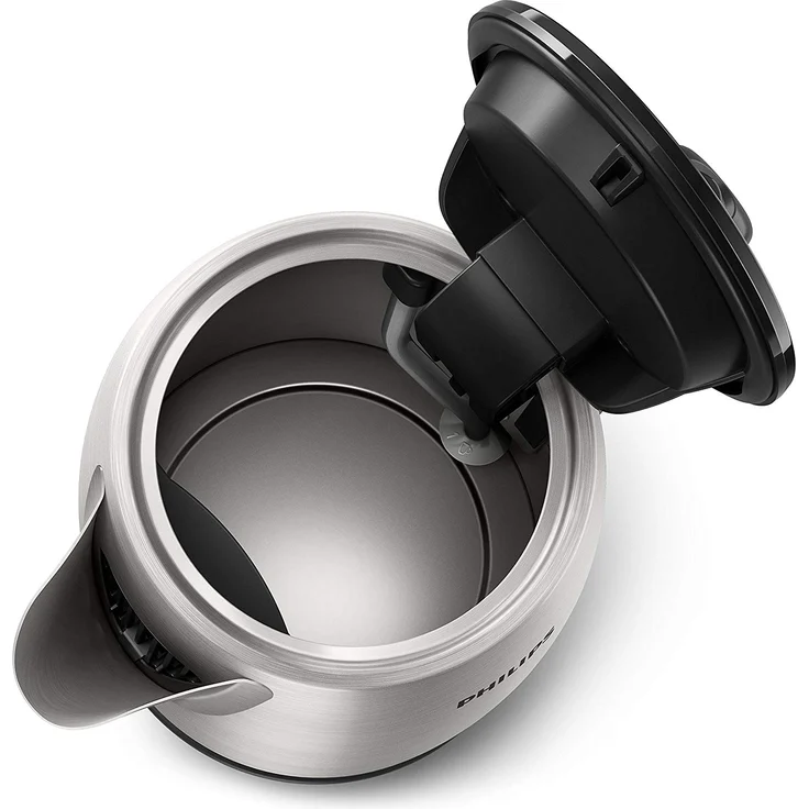 Philips HD9350-90 Edelstahl-Wasserkocher 2200 Watt, 1,7 Liter, Trockengehschutz, Füllstandsanzeige, silber, schwarz – Bild 2