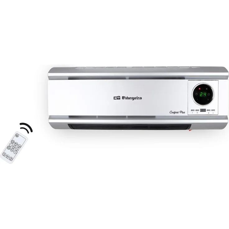 Orbegozo SP 6500 Wandheizer, 2000 W, Fernbedienung, Tages- und Wochenprogrammierung, Überhitzungsschutz, LED-Display, Kunststoff, Keramik, silberfarben, Heizlüfter