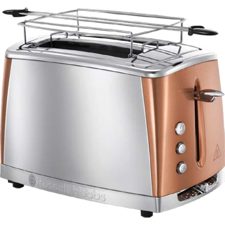 Russell Hobbs Toaster Luna Edelstahl-Kupfer, inkl. Brötchenaufsatz, 6 einstellbare Bräunungsstufen + Auftau- & Aufwärmfunktion, Schnell-Toast-Technologie, 1550W, 24290-56 – Bild 1
