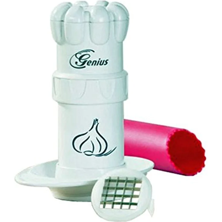 Genius 19125 Knoblauchschneider G5 4-teilig, Edelstahl, weiß, 27 x 18 x 5.2 cm