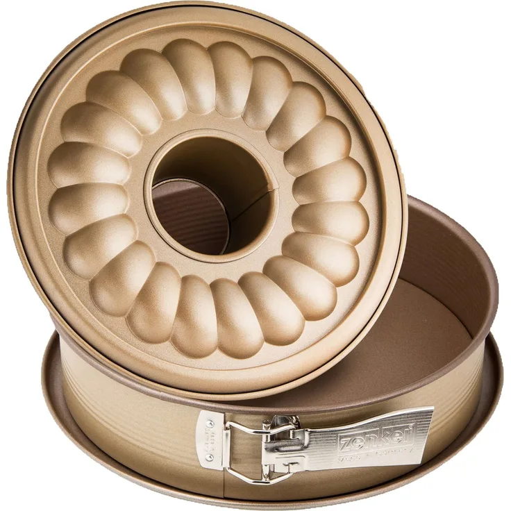 Zenker Springform Ø 26 cm MOJAVE GOLD, Backform mit Flach- und Rohrboden aus Stahlblech, runde Kuchenform mit keramisch verstärkter Antihaftbeschichtung (Farbe: Mahagoni-Gold), Menge: 1 Stück