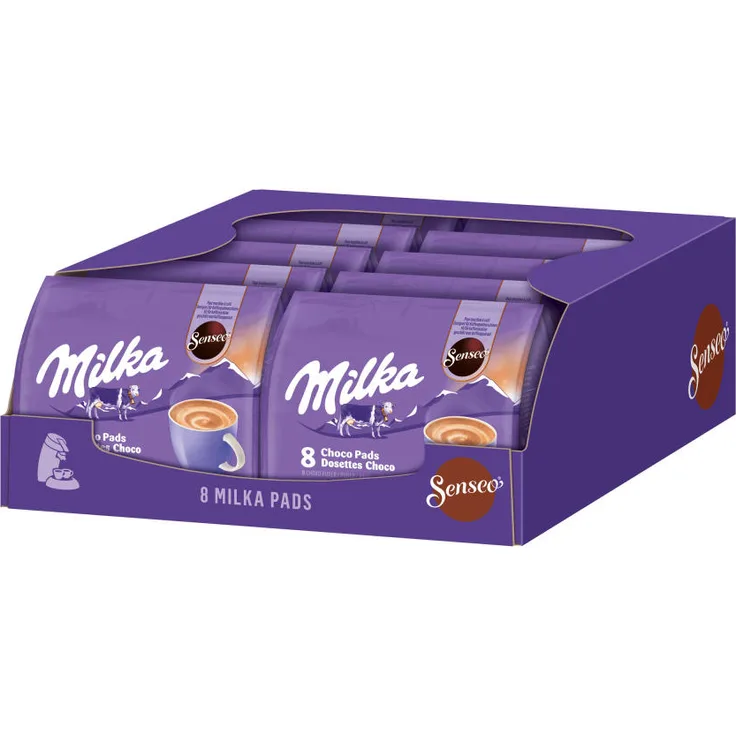 Senseo Milka Choco Pads 10er Set, Schokoladengetränk, Kakaogetränk, Kaffeepads, 10 x 8 Pads - Portionen