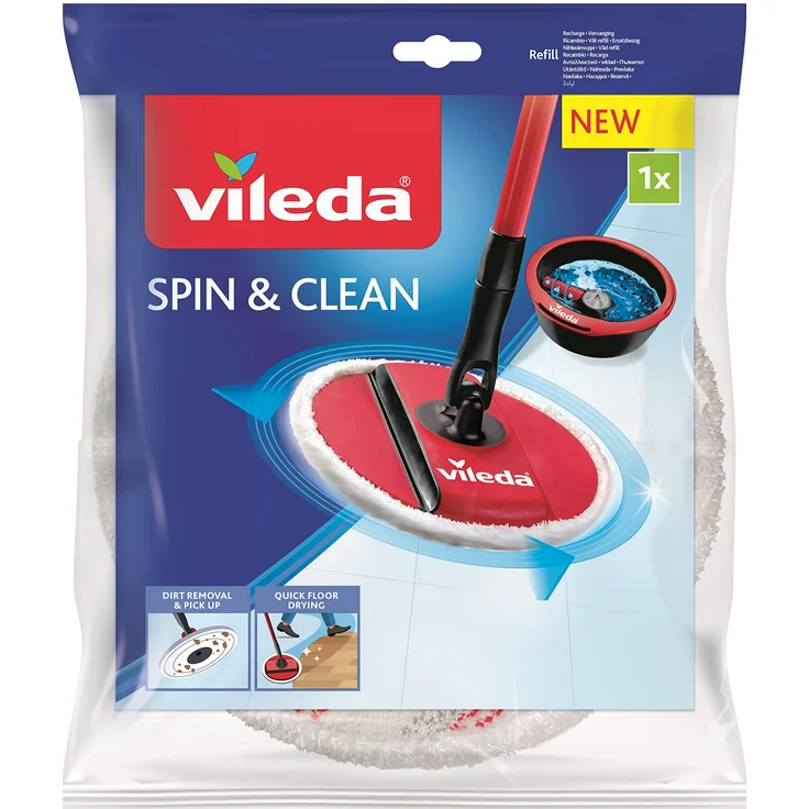 Vileda 161822 Nachfüllpack Microfaser für Wischmopp, weiß, 1 Stück – Bild 1