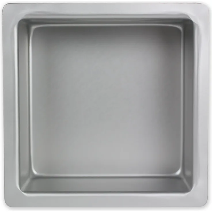 PME SQR054 Quadratische Kuchenform aus eloxiertem Aluminium, 127 x 127 x 102 mm, Silver, 12 x 12 x 10 cm