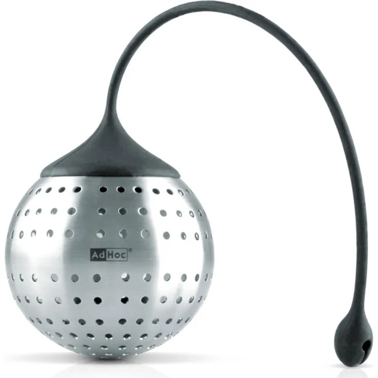 Ad Hoc GK01 Gewürzfilter Spice Bomb, Edelstahl-schwarzes Silikon, D: 7 cm