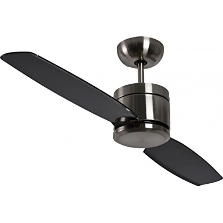 Pepeo 132201303 Energiespar Deckenventilator Turno inklusive Fernbedienung, 240 V, Chrom gebürstet-Schwarz