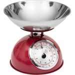 Secret de Gourmet Küchenwaage RETRO DESIGN, 5 kg, herausnehmbare Metallschale, Tragkraft 5kg, robuste Konstruktion, grün, rot