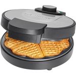 Clatronic WA 3492 Waffeleisen, 1000 Watt, Edelstahleinlage, Große Backflächen Ø 18 cm antihaftbeschichtet, Stufenlos regelbarer Bräunungsgrad