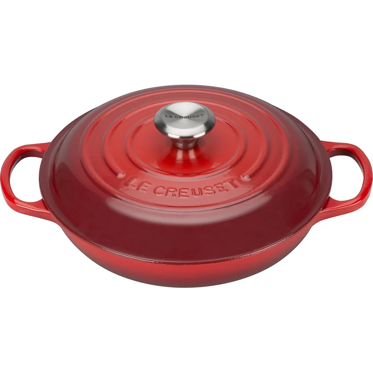 Le Creuset Signature Gusseisen Gourmet-Profitopf, Rund, Ø 26 cm, 2 l, Für alle Herdarten inkl. Induktion geeignet, Kirschrot – Bild 1