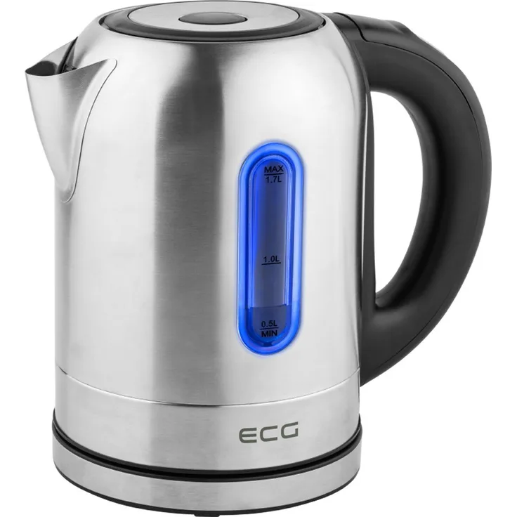 ECG RK 1785 Colore, Wasserkocher, 1,7 Liter, Rostfreier Stahl, 5 Hintergrundbeleuchtung Farben, 1.7 liters