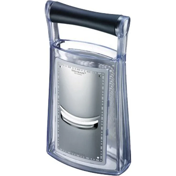 Westmark Turmreibe--hobel mit Auffangbehälter, Höhe: 23,5 cm, Rostfreier Edelstahl-Kunststoff, Technicus-Duo, Silber-Schwarz-Transparent, 14342270 – Bild 1