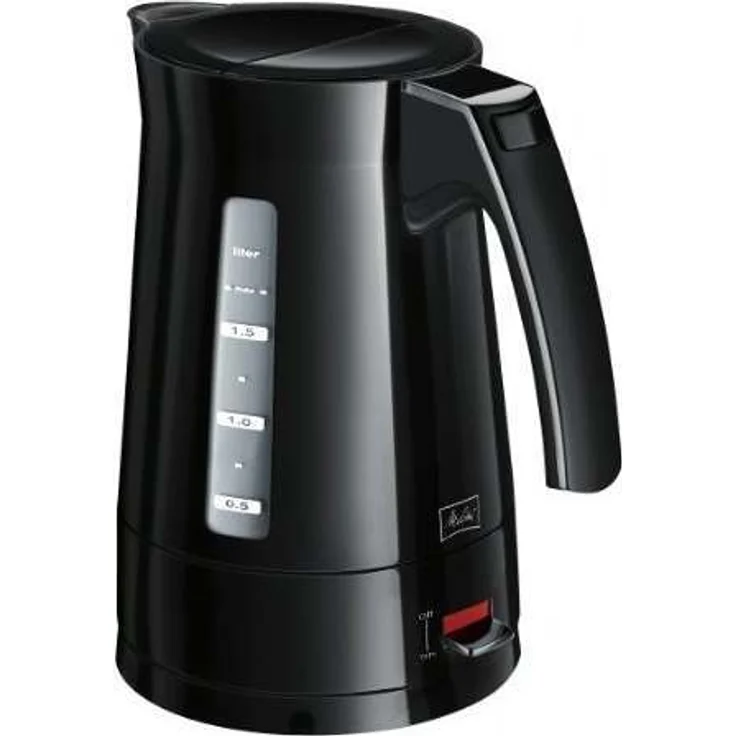 Melitta Enjoy Wasserkocher Aqua 1,7 Liter Hochglanz 2.400 Watt schwarz, 100301 bk – Bild 1