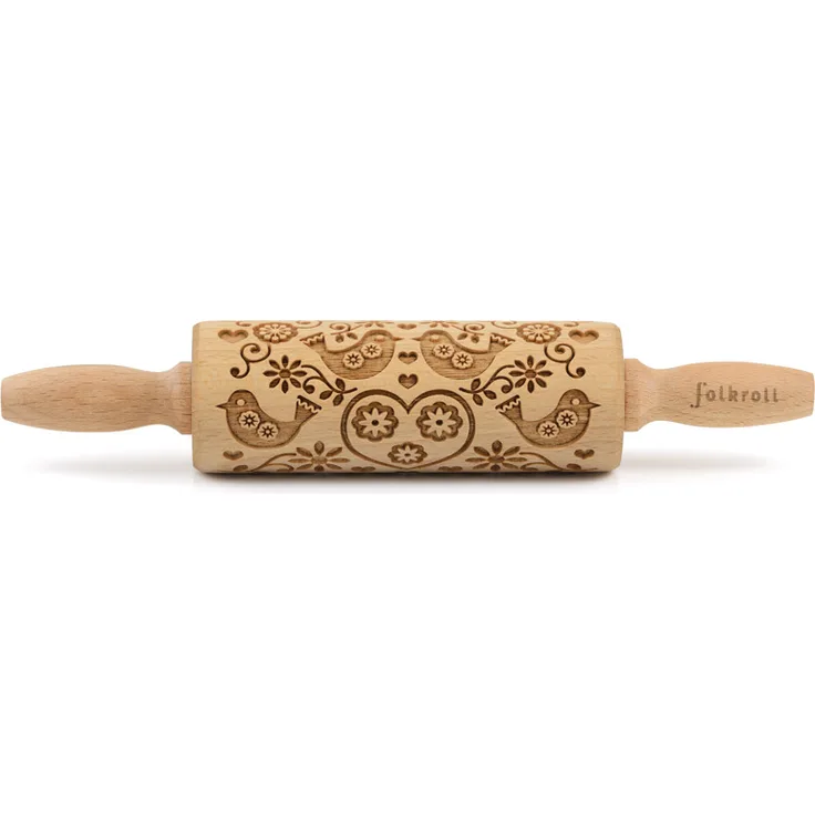Folkroll 3D-Motiv-Teigrolle 23 cm Folk Tauben