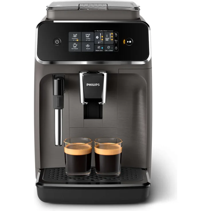 Philips 2200 Serie EP2224-10 Kaffeevollautomat mit integriertem Mahlwerk, Touch-Display, 12-stufiger Mahlgrad, abnehmbarer Wassertank