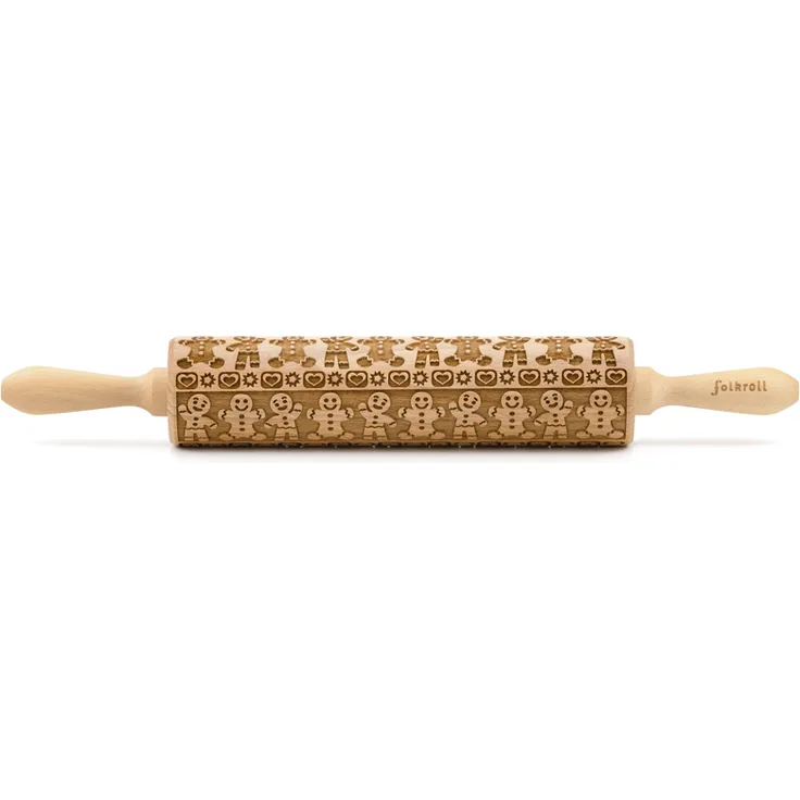 Folkroll 3D-Motiv-Teigrolle 43 cm Lebkuchenmann